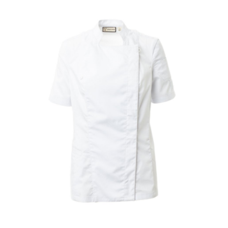 chaqueta cocina manga corta cuello mao